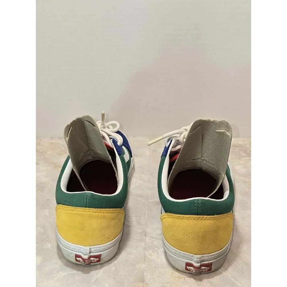 Vans Multicolor Suede & Canvas Low Top Boat Shoes - Blue Green Yellow Red